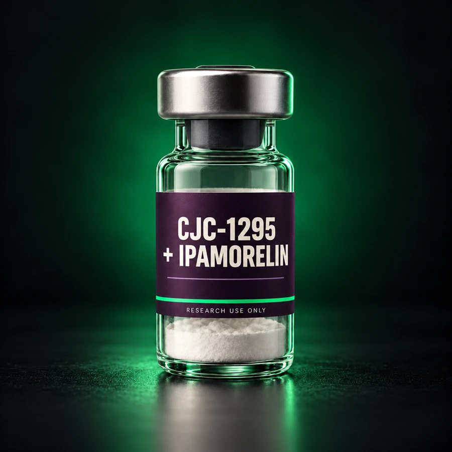 CJC-1295 + Ipamorelin — illustrative research vial